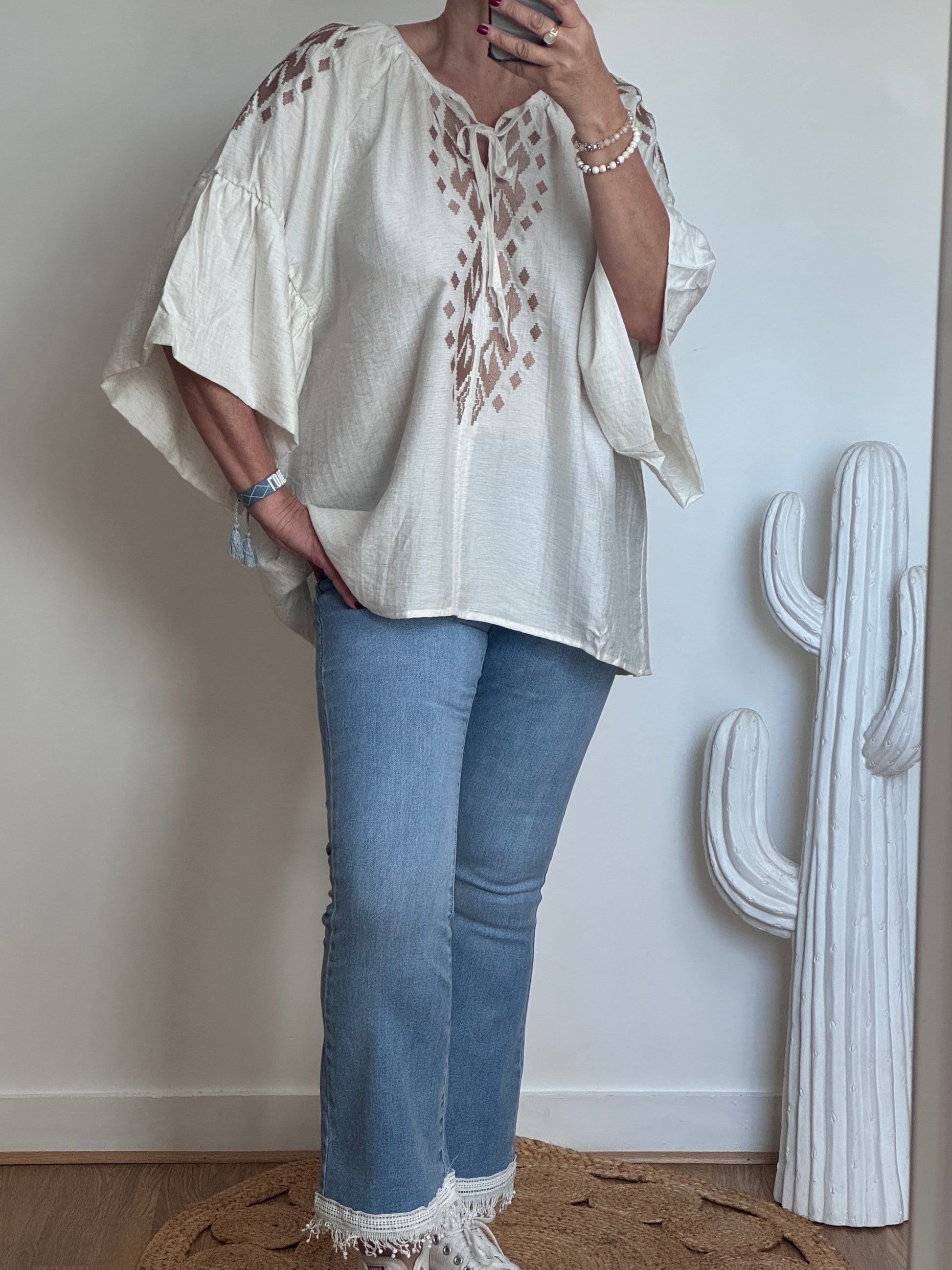 Blouse Elise blanc cassé