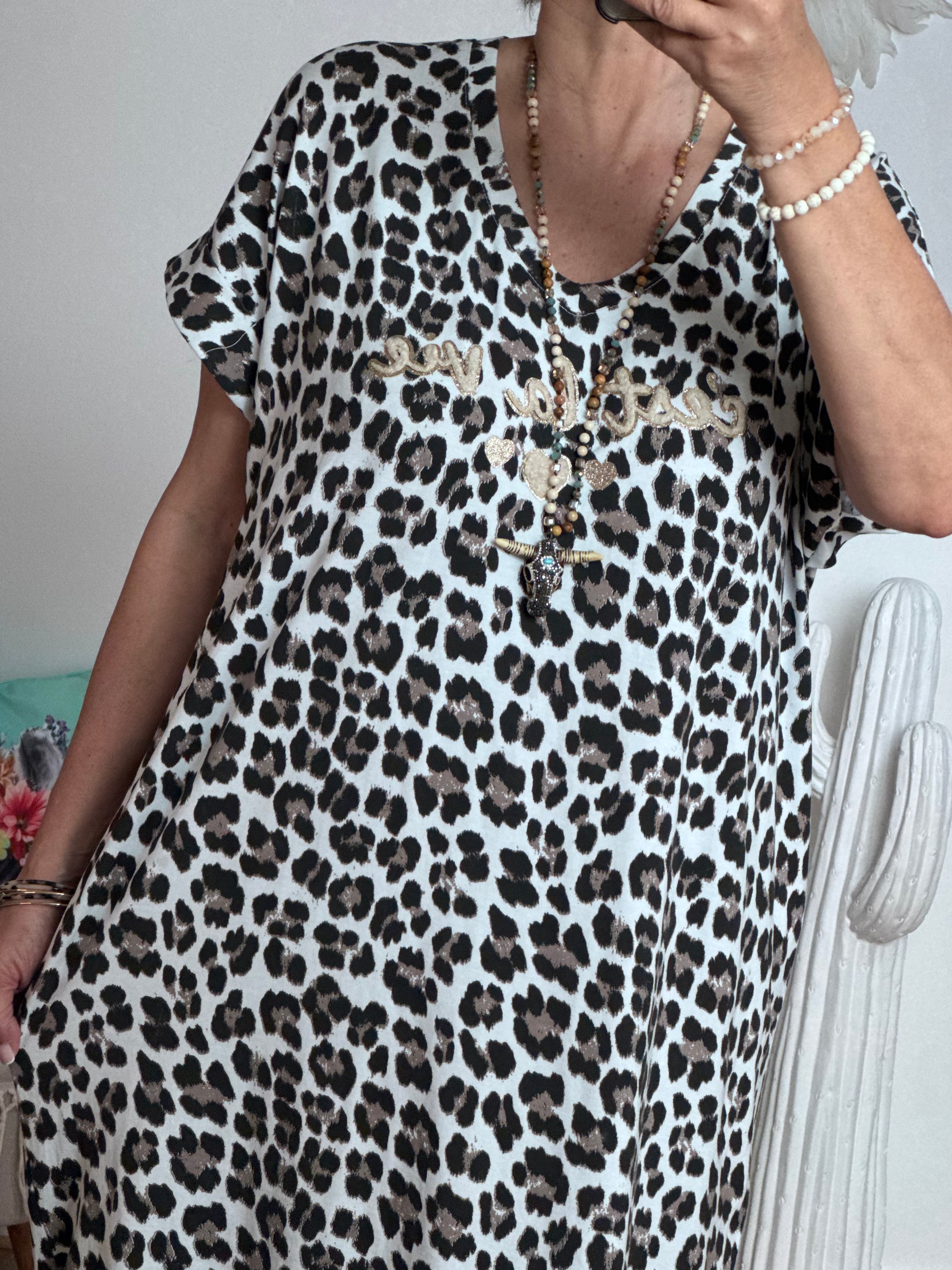 Robe teeshirt Léo blanc