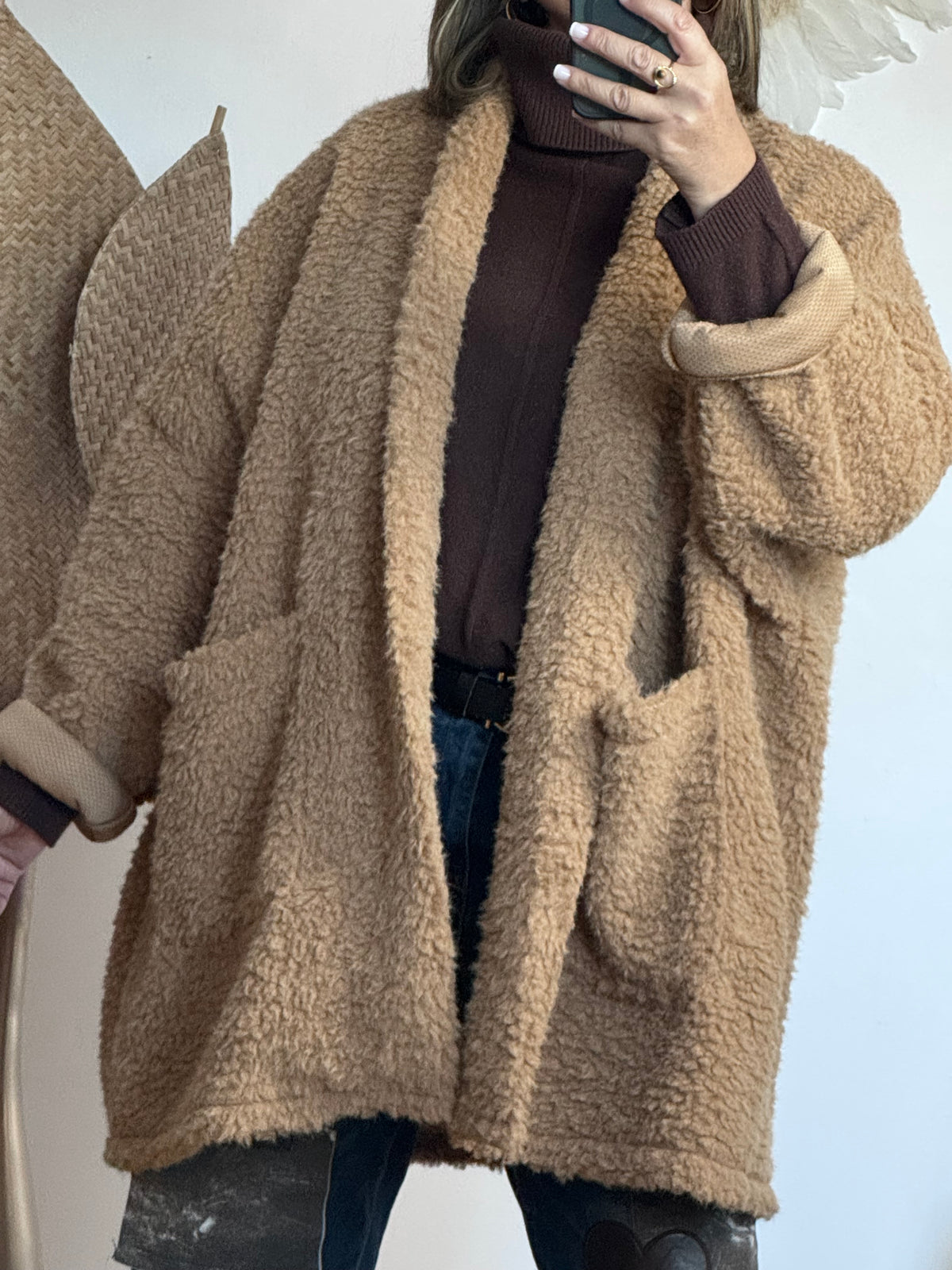 Veste très oversize camel
