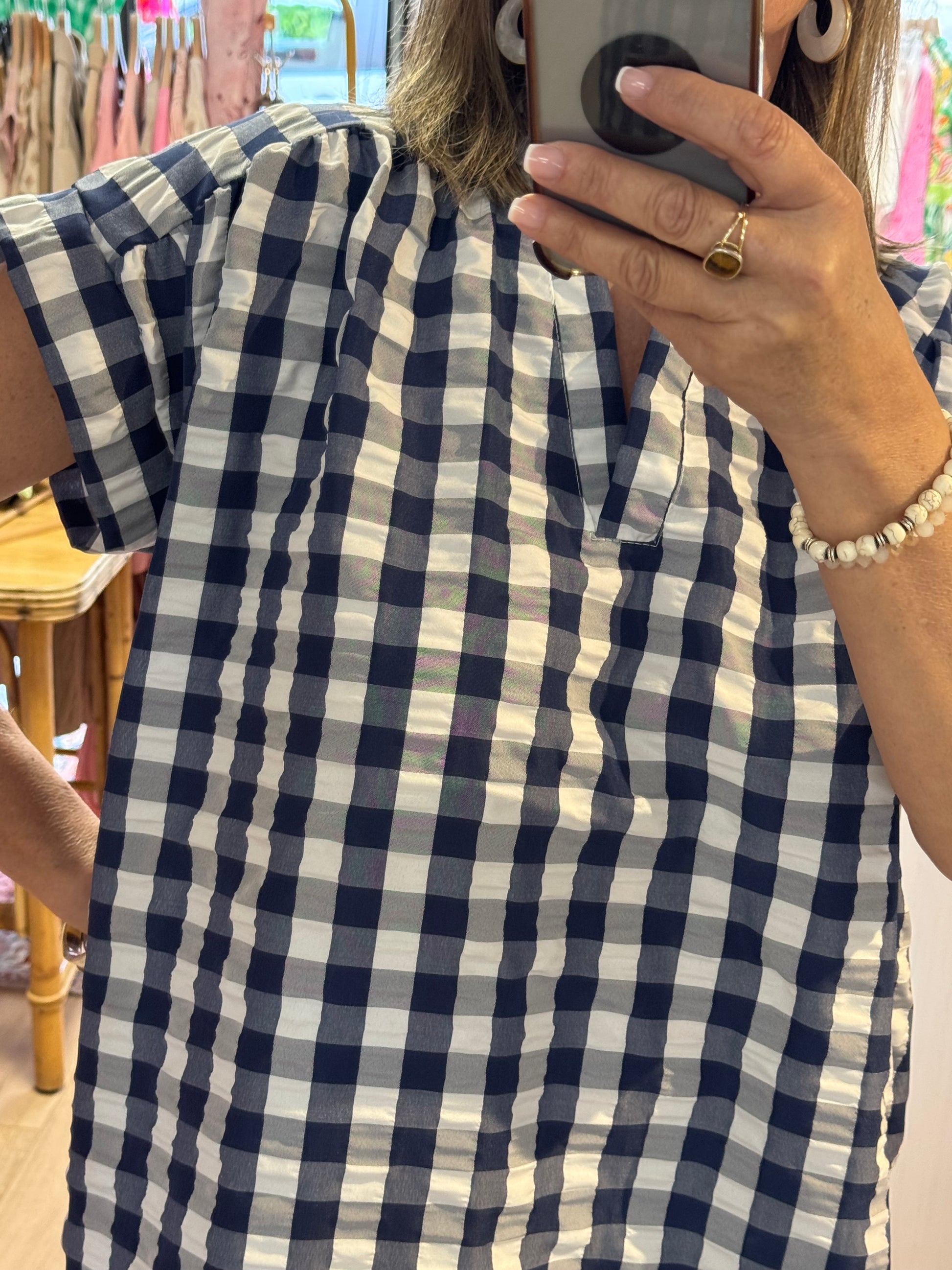 Robe Vichy bleu marine