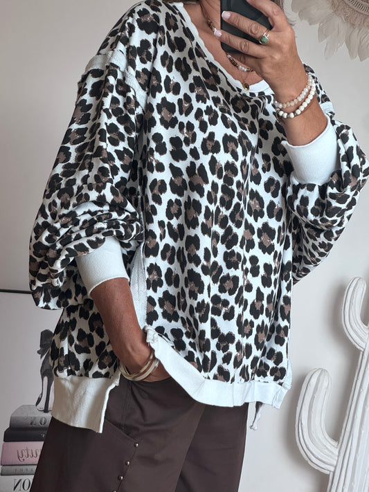 Sweat-Shirt oversize Léo blanc TU 37/50