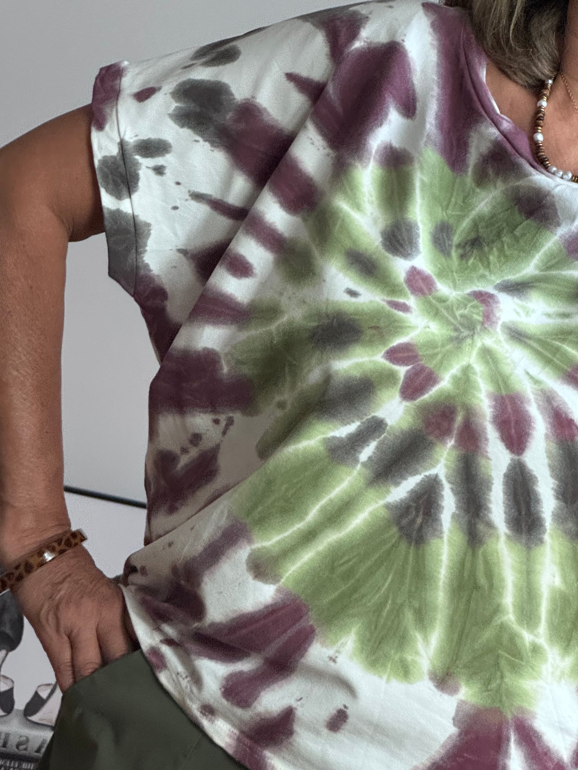 Sweat tie and dye marron/kaki