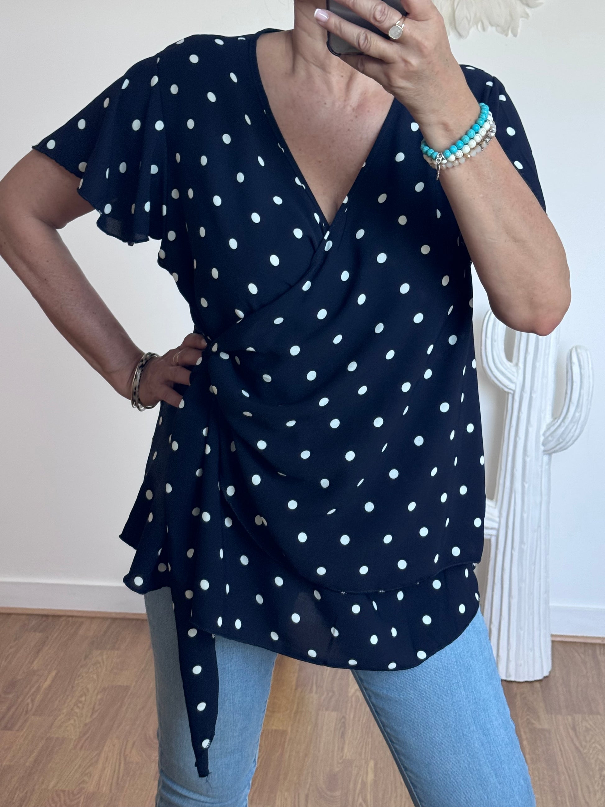 Blouse pois marine TU 44/59