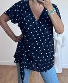 Blouse pois marine TU 44/59