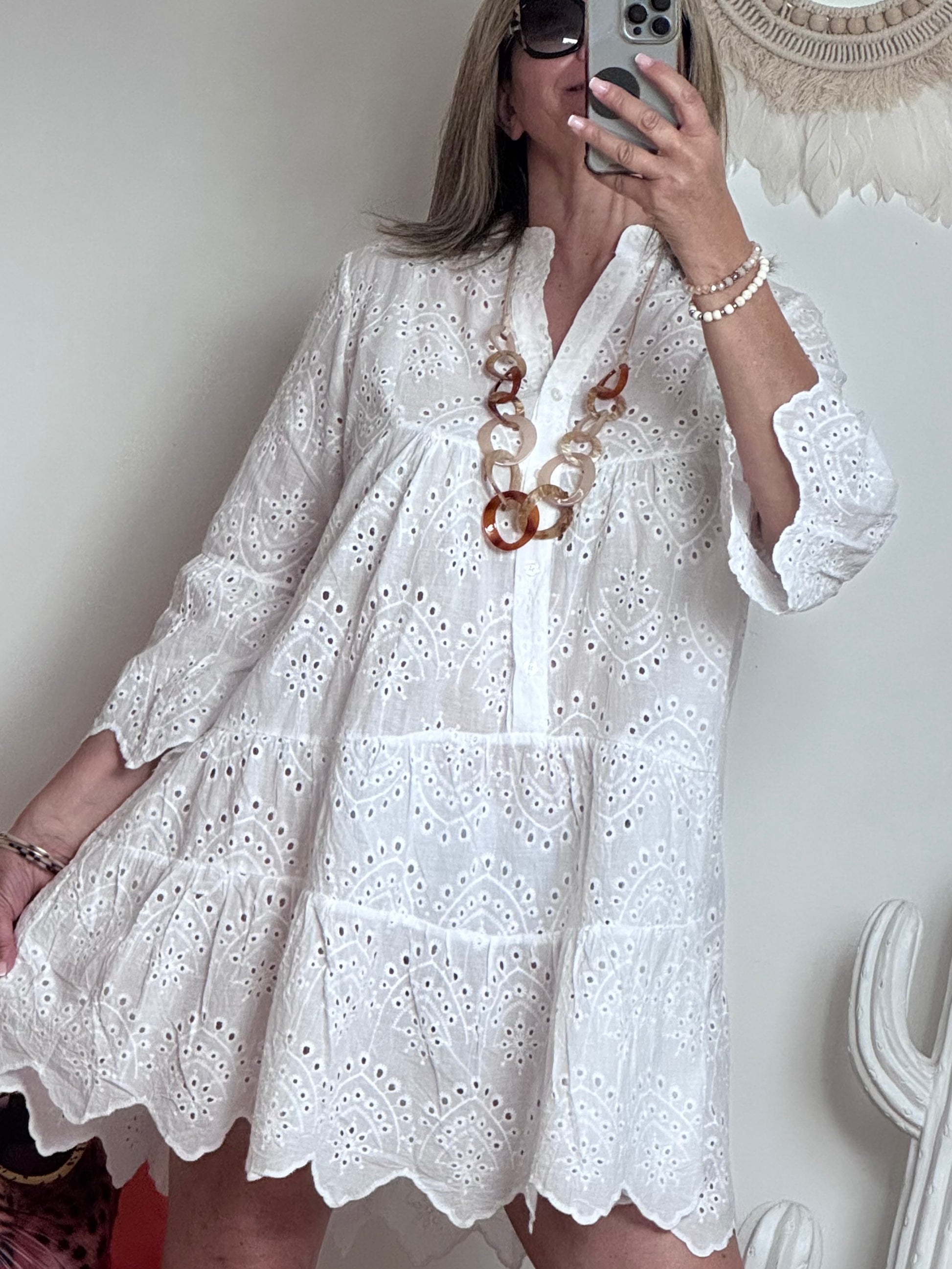 Robe broderie anglaise blanche TU 38/44