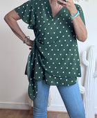Blouse pois kaki TU 44/50