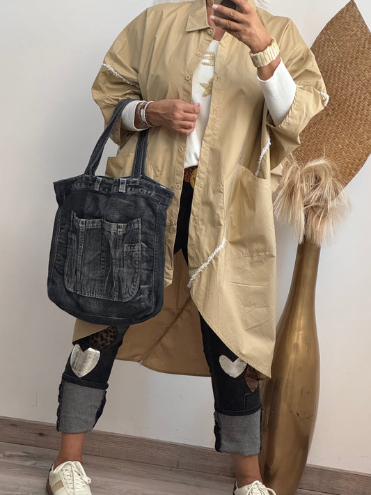 Sac jeans usé noir