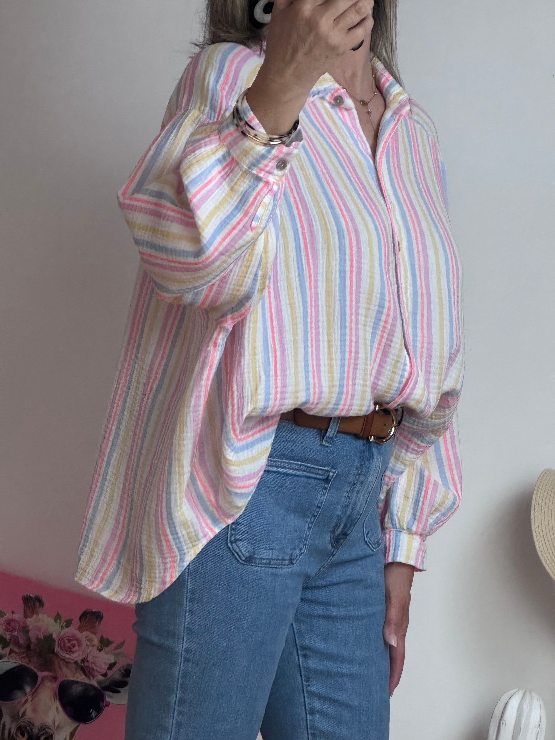 Chemise Ambre rayée pastel
