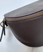 Sac banane cuir marron + 2 sangles