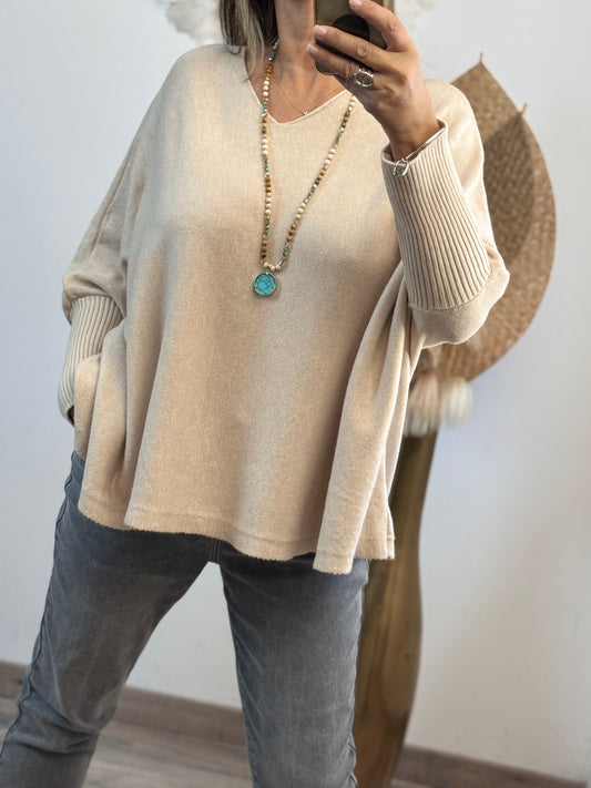 Pull Lucas oversize beige TU 44/54