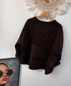 Sweat velours côtelé marron