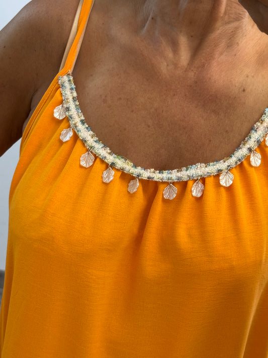 Robe à bretelle orange