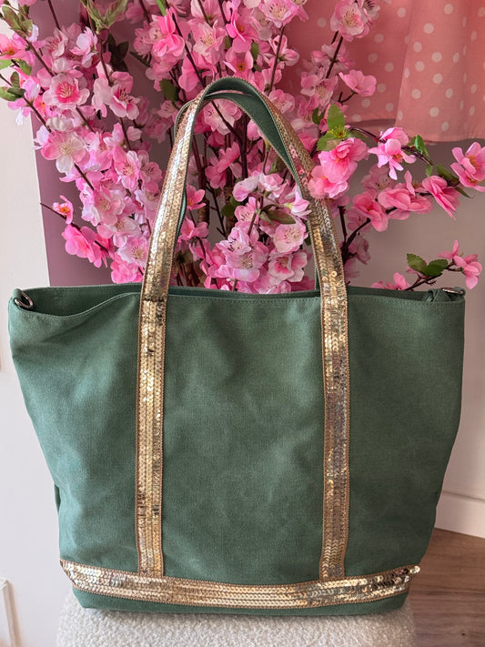 Sac vanes toile verte (grand modèle)