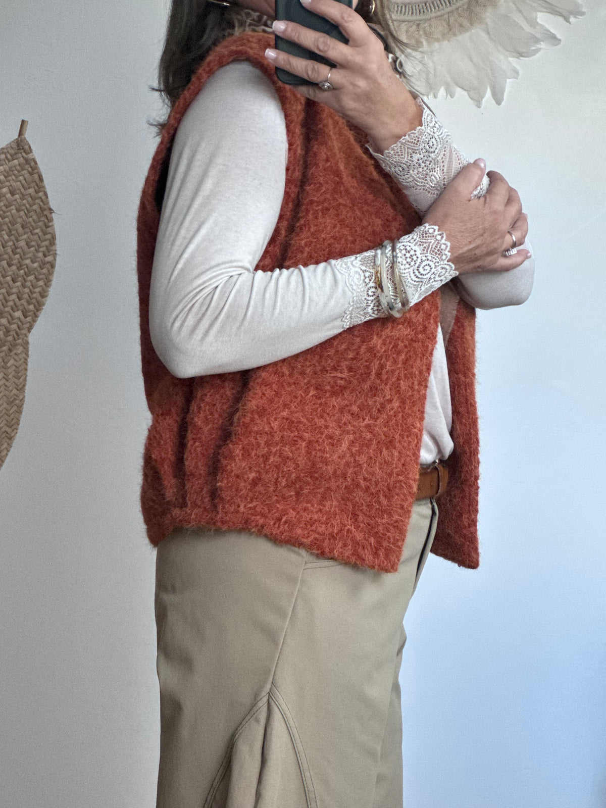 Veste sans manches terracotta