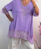 Teeshirt dentelle violine grande taille 48/52
