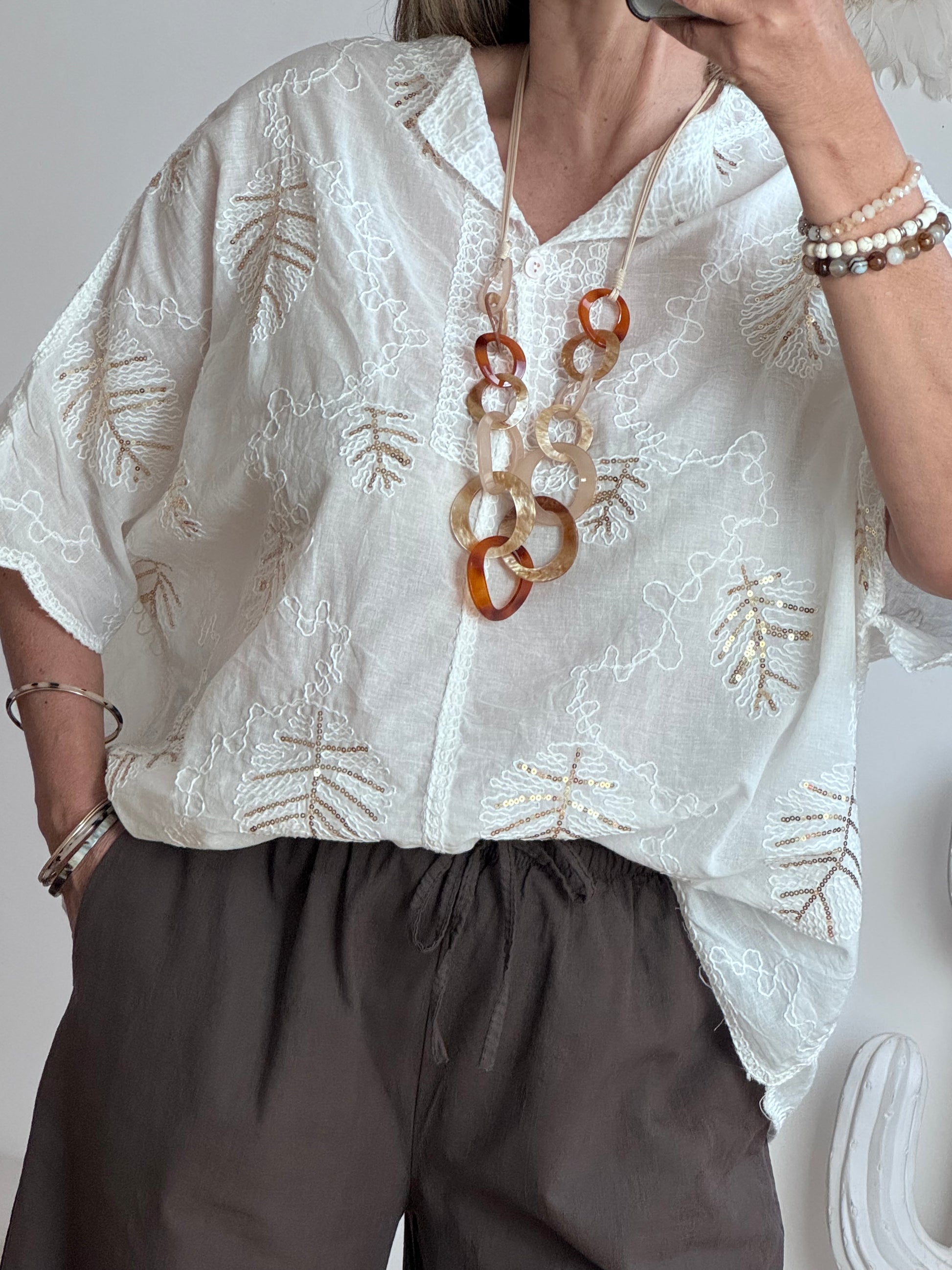 Blouse bohème blanche