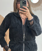 Veste velours milleraies noir