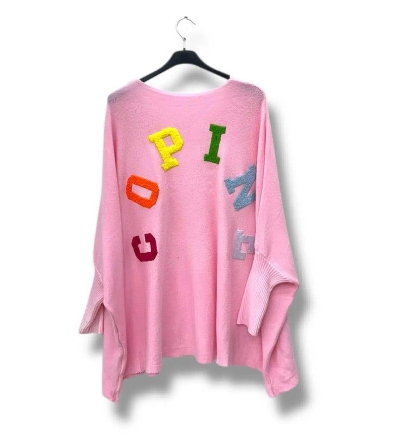 Pull oversize copine rose TU 40/54