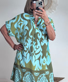 Robe Elisa kaki/turquoise