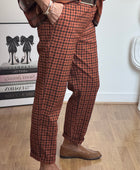 Pantalon vichy terracotta
