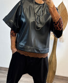 Haut similicuir noir