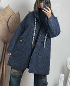 Manteau moumoute bleu