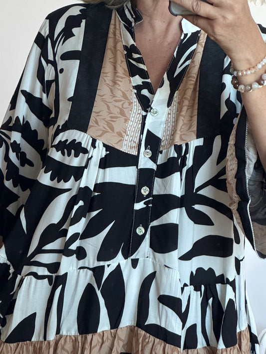 Blouse camélia noir