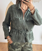 Veste velours milleraies kaki