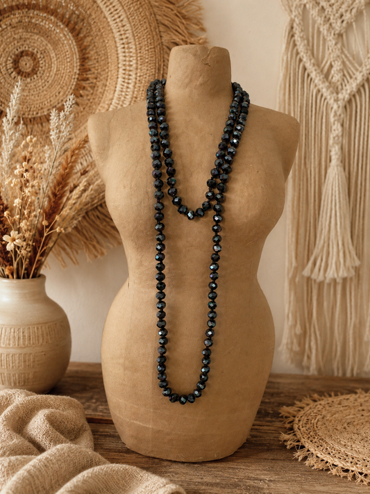 Collier perles noires