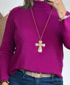 Pull maille col cheminé