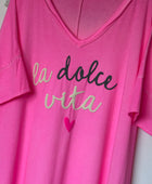 Robe teeshirt rose fluo jolie forme