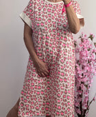 Robe teeshirt Léo rose et taupe
