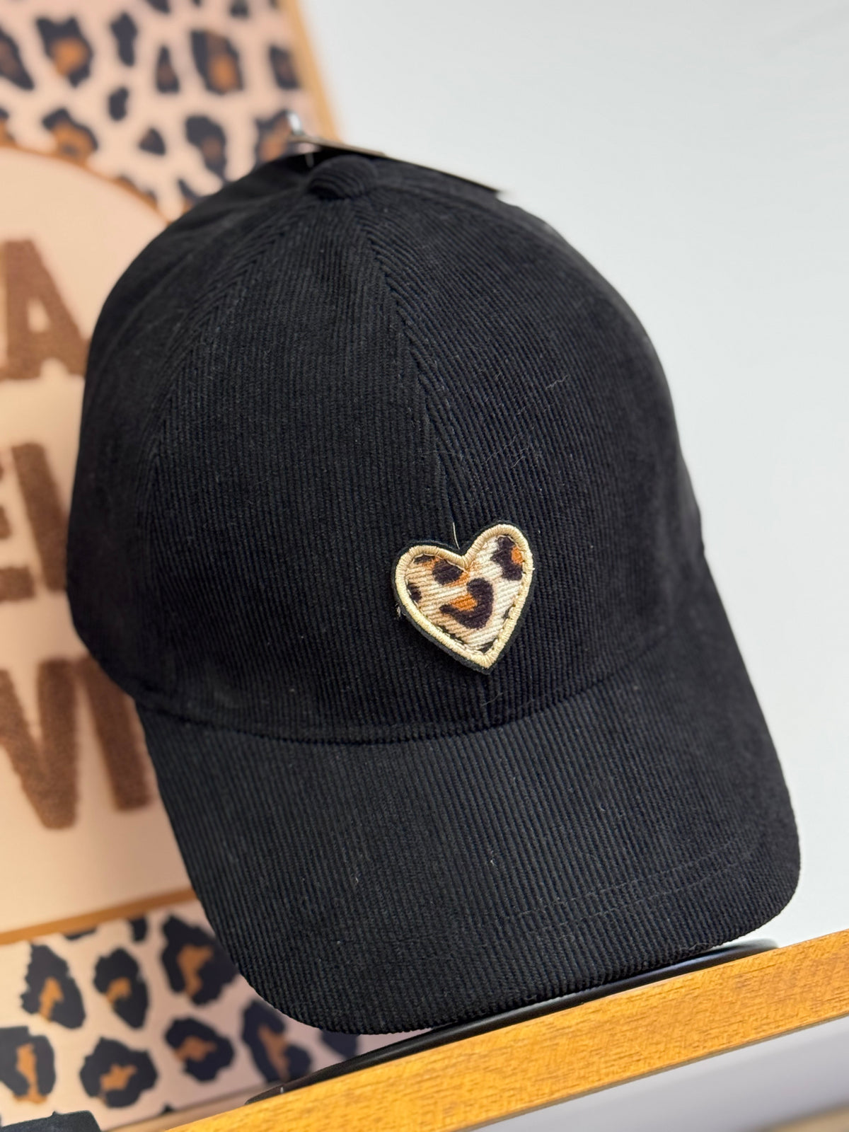 Casquette velours côtelé noir