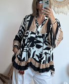 Blouse camélia noir