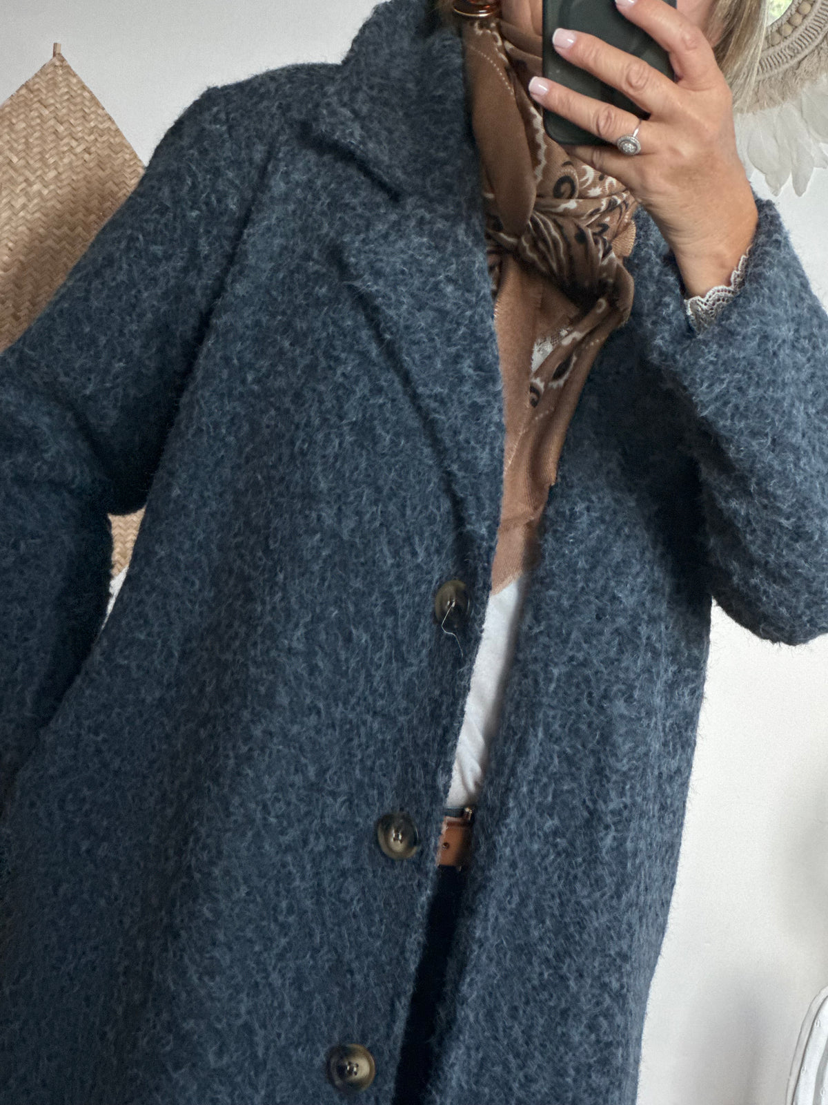Manteau moumoute bleu