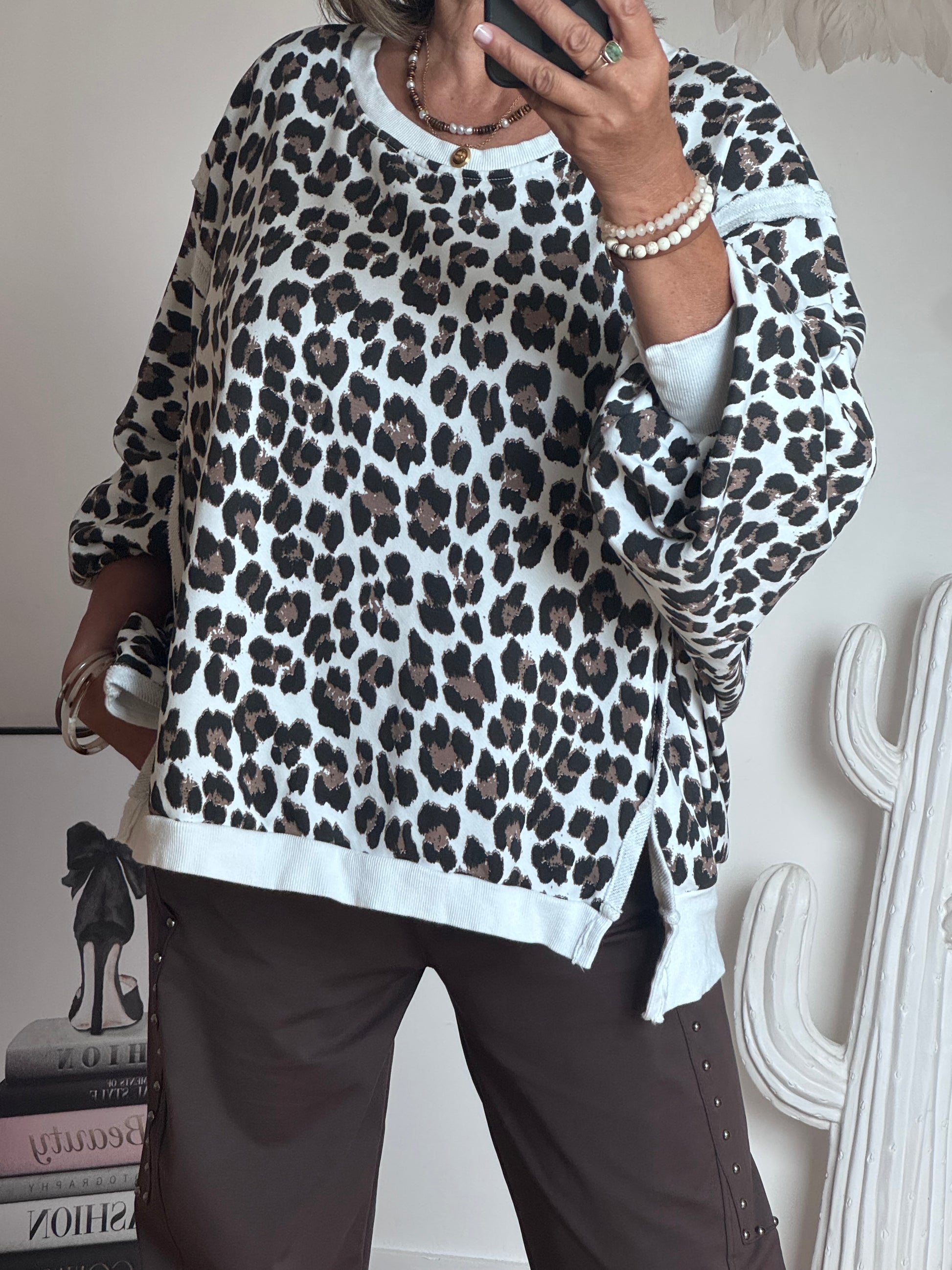 Sweat-Shirt oversize Léo blanc TU 37/50