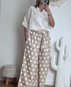 Pantalon à pois beige jolie forme TU 44/50
