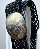 Ceinture cuir tressée noire