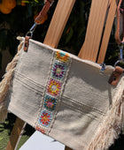 Sac bohème crochet crème