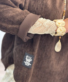 Sweat velours côtelé marron