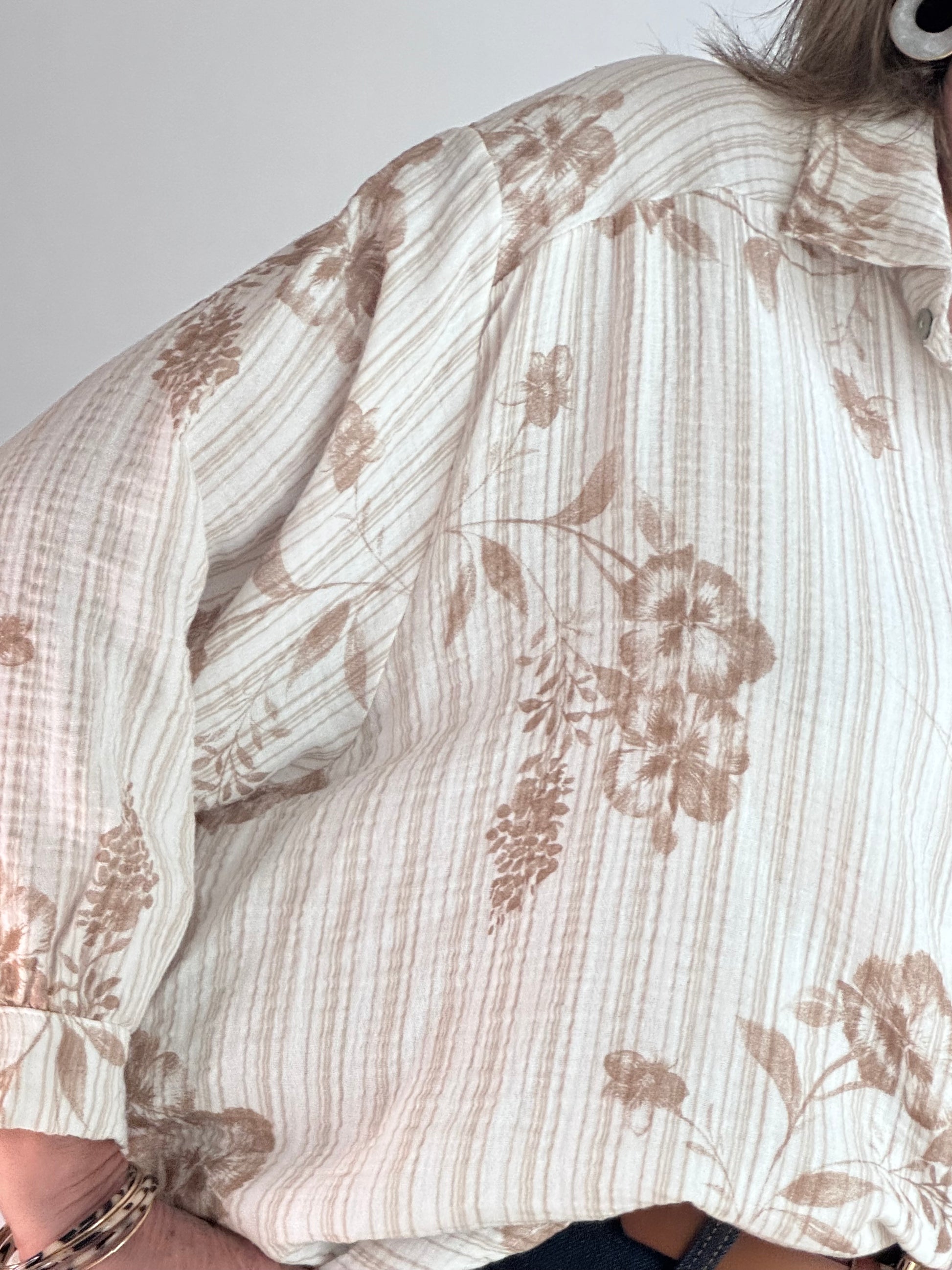 Chemise Jade floral beige
