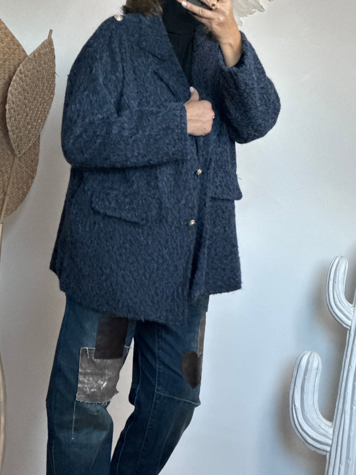 Veste moumoute bleue
