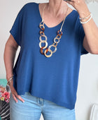 Teeshirt maille fine marine TU 36/46