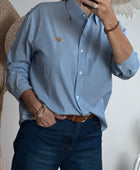 Chemise rayée bleue cœur doré du S/M au 4XL