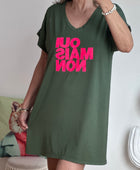 Robe teeshirt « Oui Mais Non » kaki