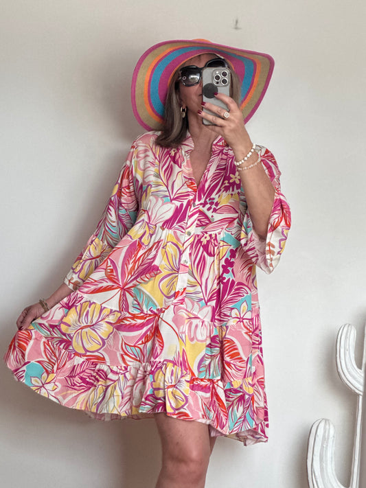 Robe floral rose
