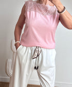Top dentelle rose