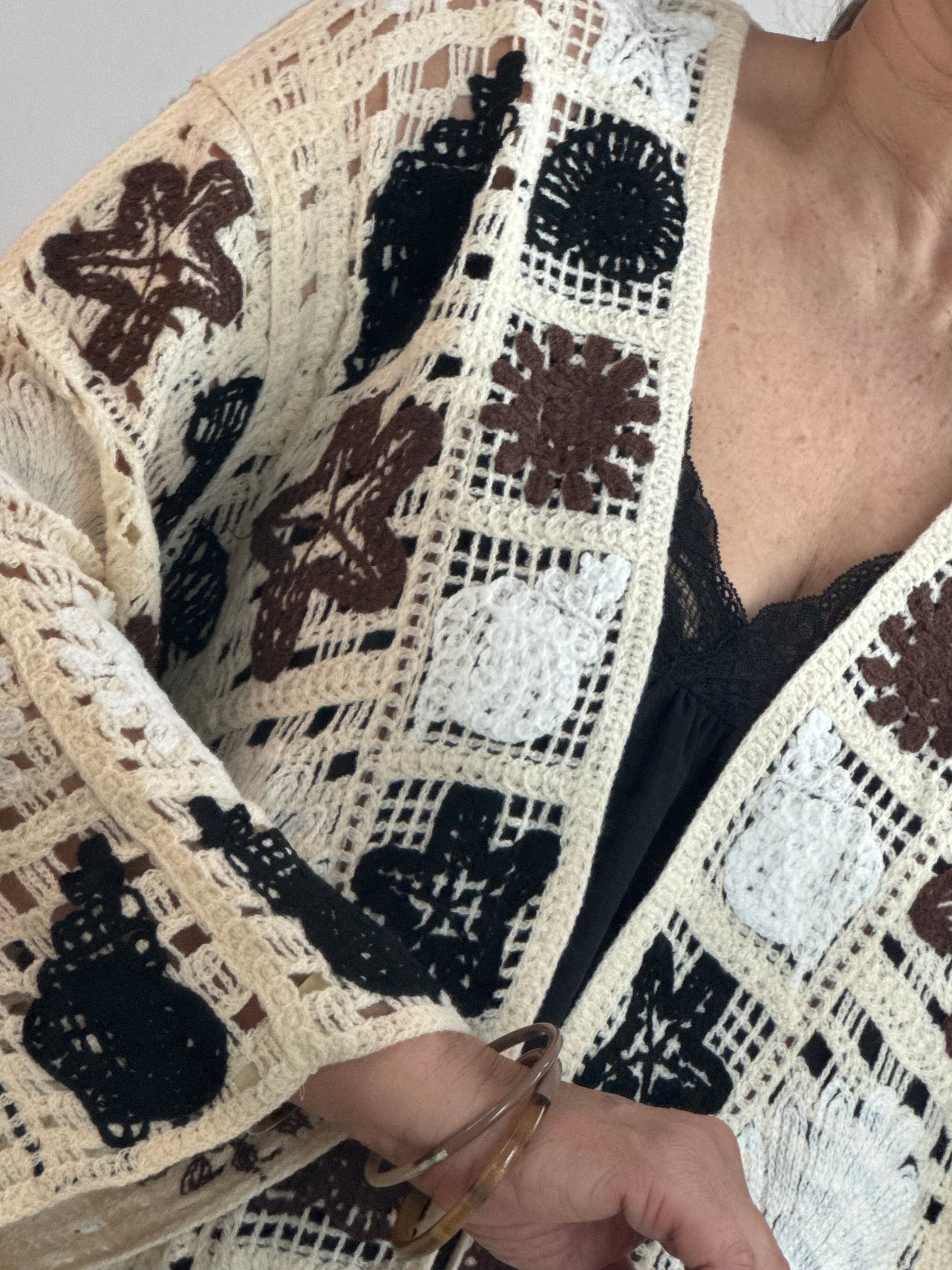 Gilet crochet noir
