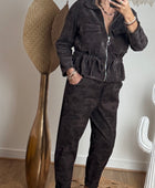 Veste velours milleraie marron
