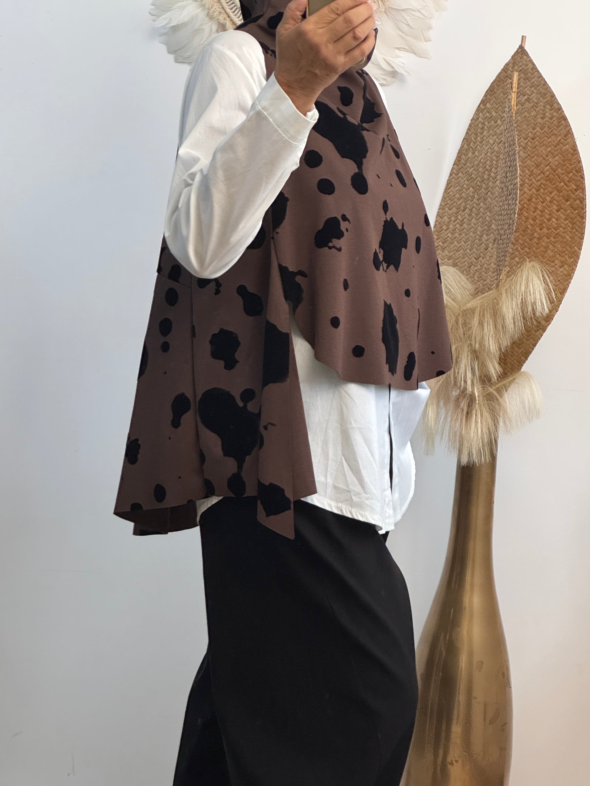 Blouse asymétrique cow marron